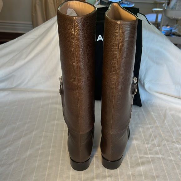 Chanel brown leather boots, sz 36.5 - Picture 6 of 9